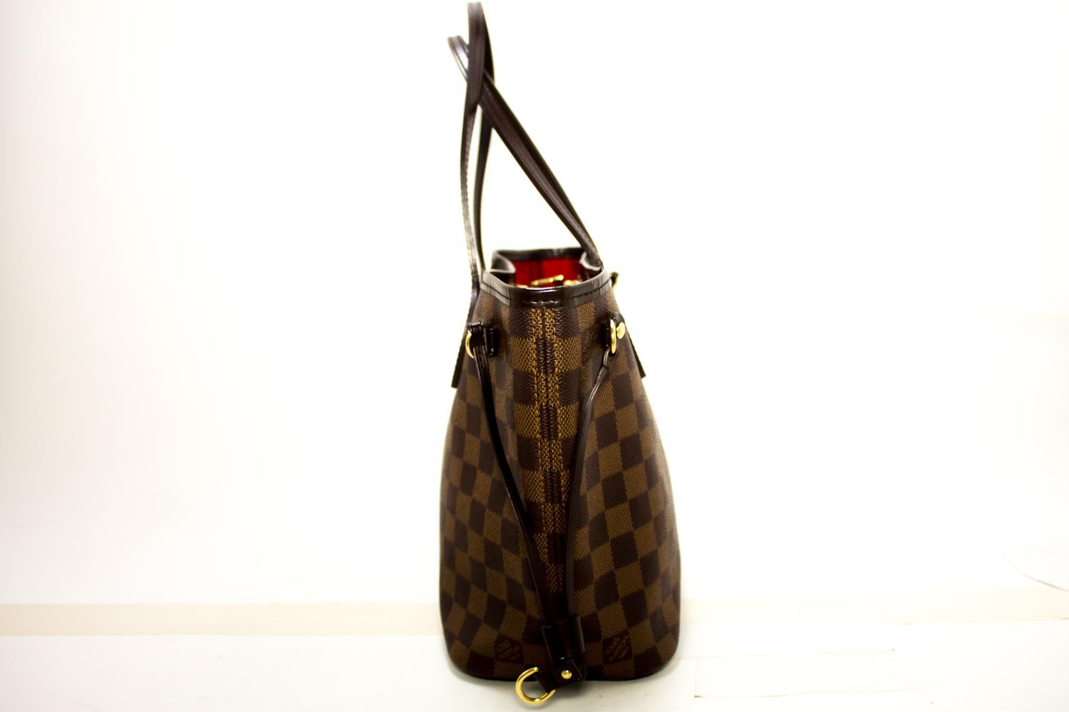 Louis Vuitton Damier Ebene Neverfull PM Shoulder Bag Canvas Tote In Excellent Condition In Takamatsu-shi, JP