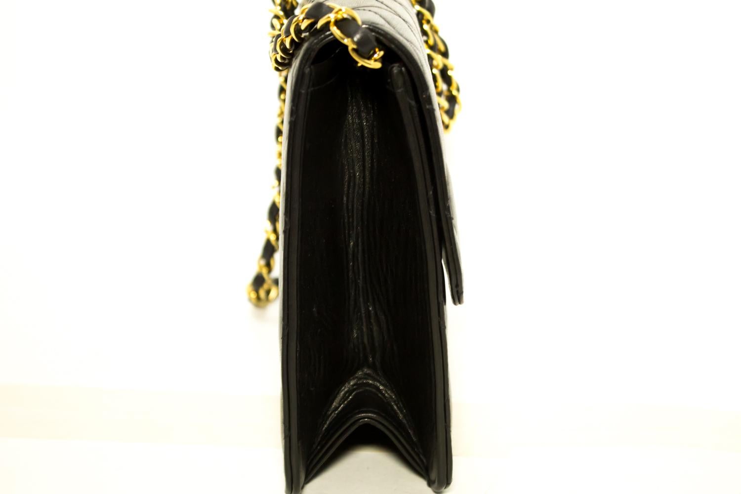 Chanel Chain Black Quilted Flap Lambskin Shoulder Bag Clutch 1