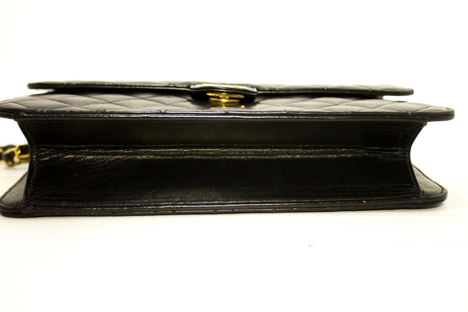 Chanel Chain Black Quilted Flap Lambskin Shoulder Bag Clutch 2