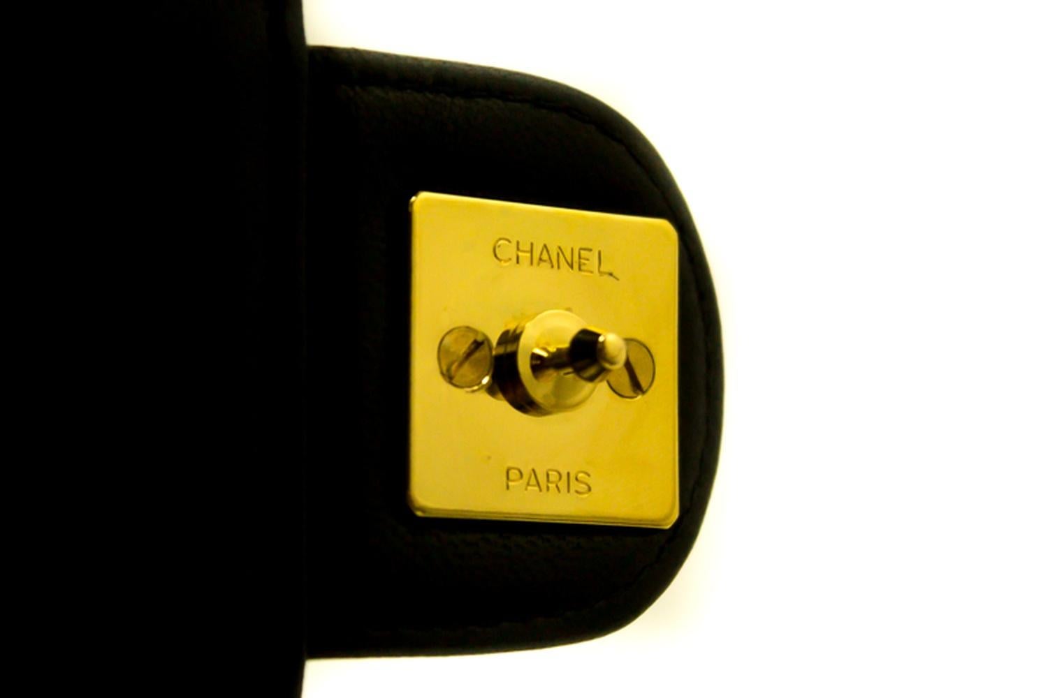 Chanel Chain Black Quilted Flap Lambskin Shoulder Bag Clutch 12