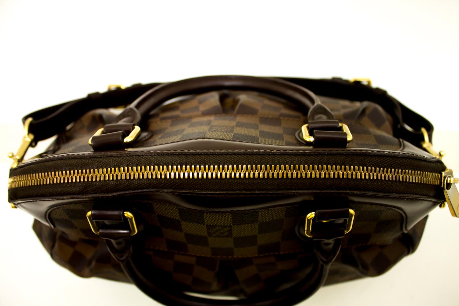Black Louis Vuitton Trevi PM Damier Ebene Shoulder Bag Strap Canvas