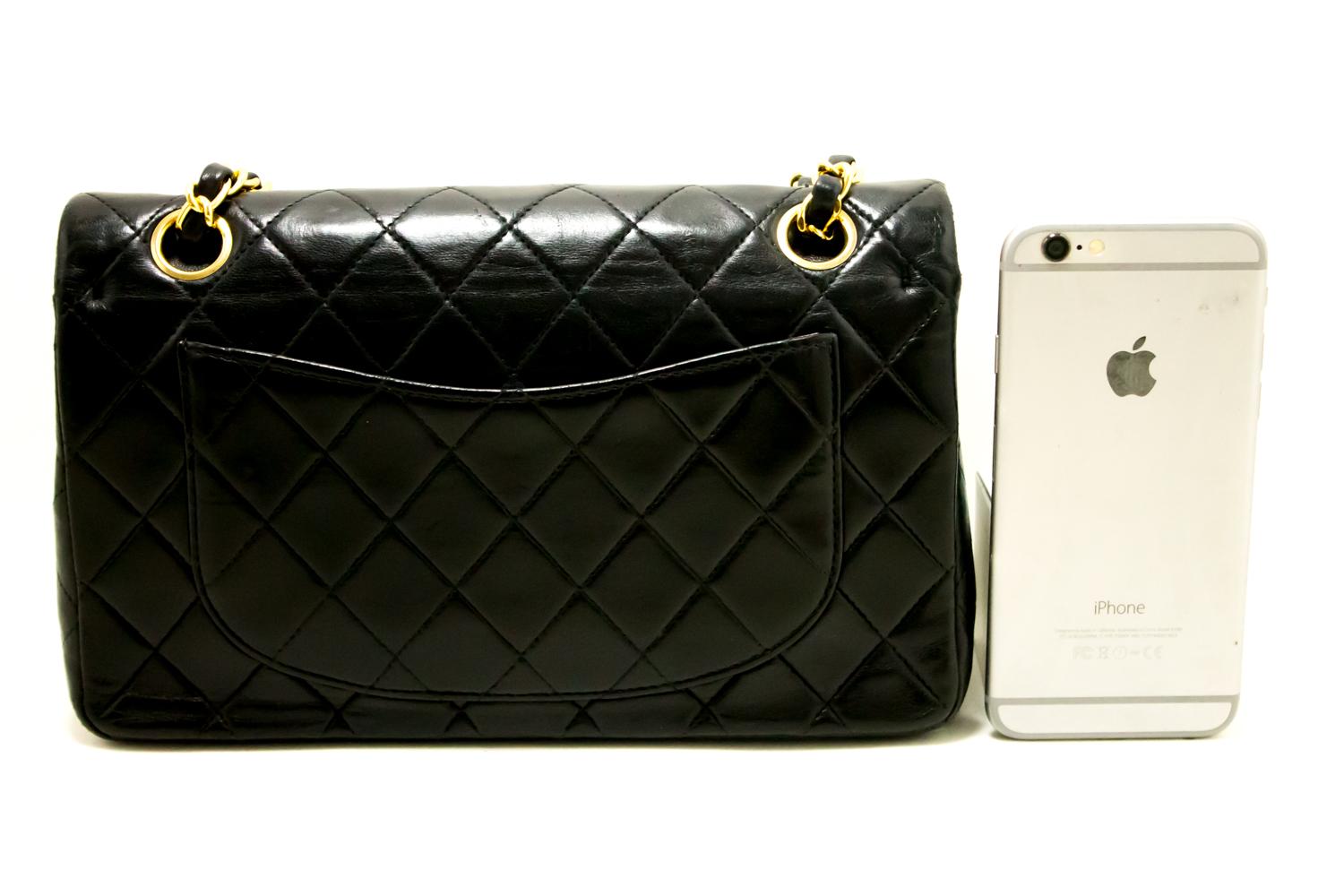 CHANEL 2.55 Double Flap Small Chain Shoulder Bag Black Quilted In Good Condition In Takamatsu-shi, JP