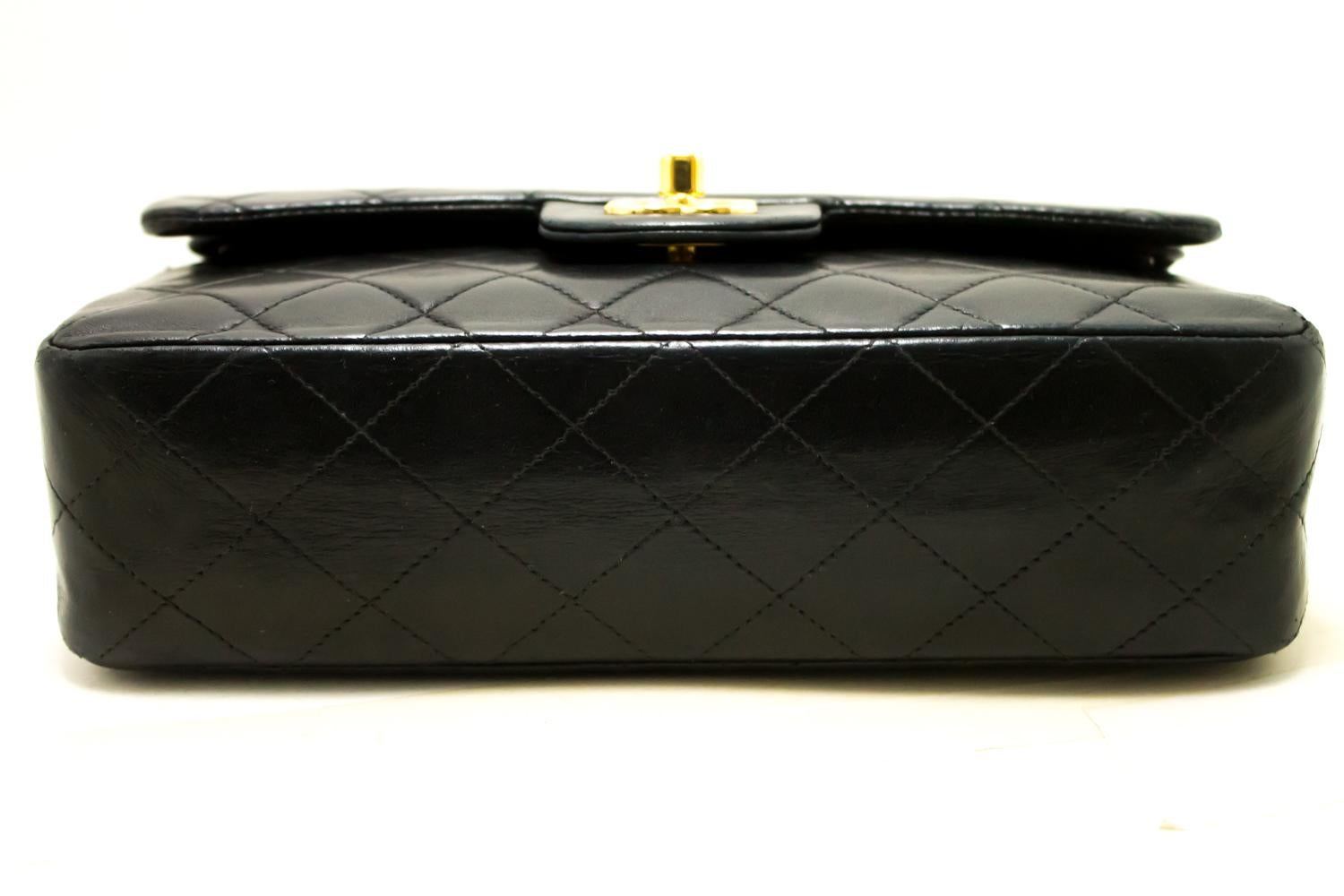 Women's CHANEL 2.55 Double Flap Small Chain Shoulder Bag Black Quilted