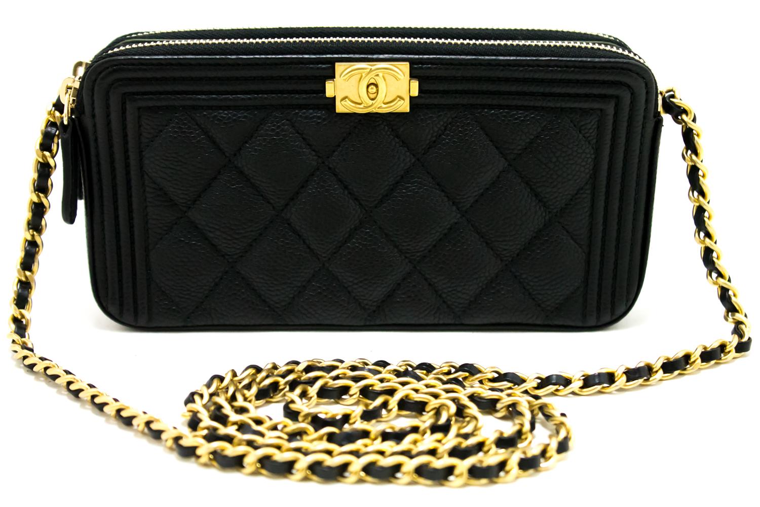 An authentic MINT! CHANEL Boy Black Caviar Wallet On Chain WOC Zip Shoulder Bag. The color is Black. The outside material is Leather. The pattern is Solid.
Conditions & Ratings
Outside material: Caviar leather
Color: Black
Closure: Zipper
Hardware