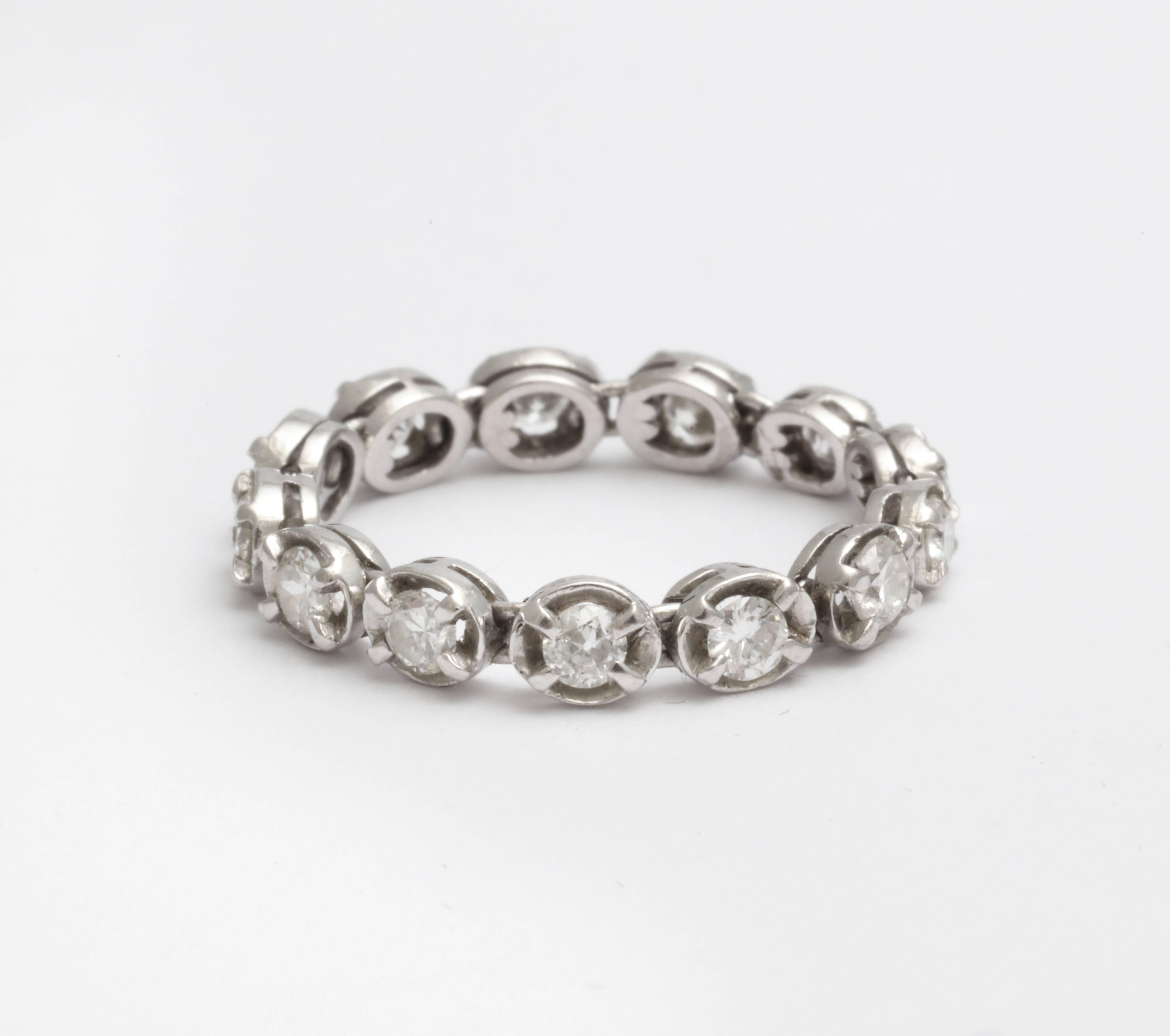 Flexible Diamond and Platinum Eternity Band In Excellent Condition In New York, NY