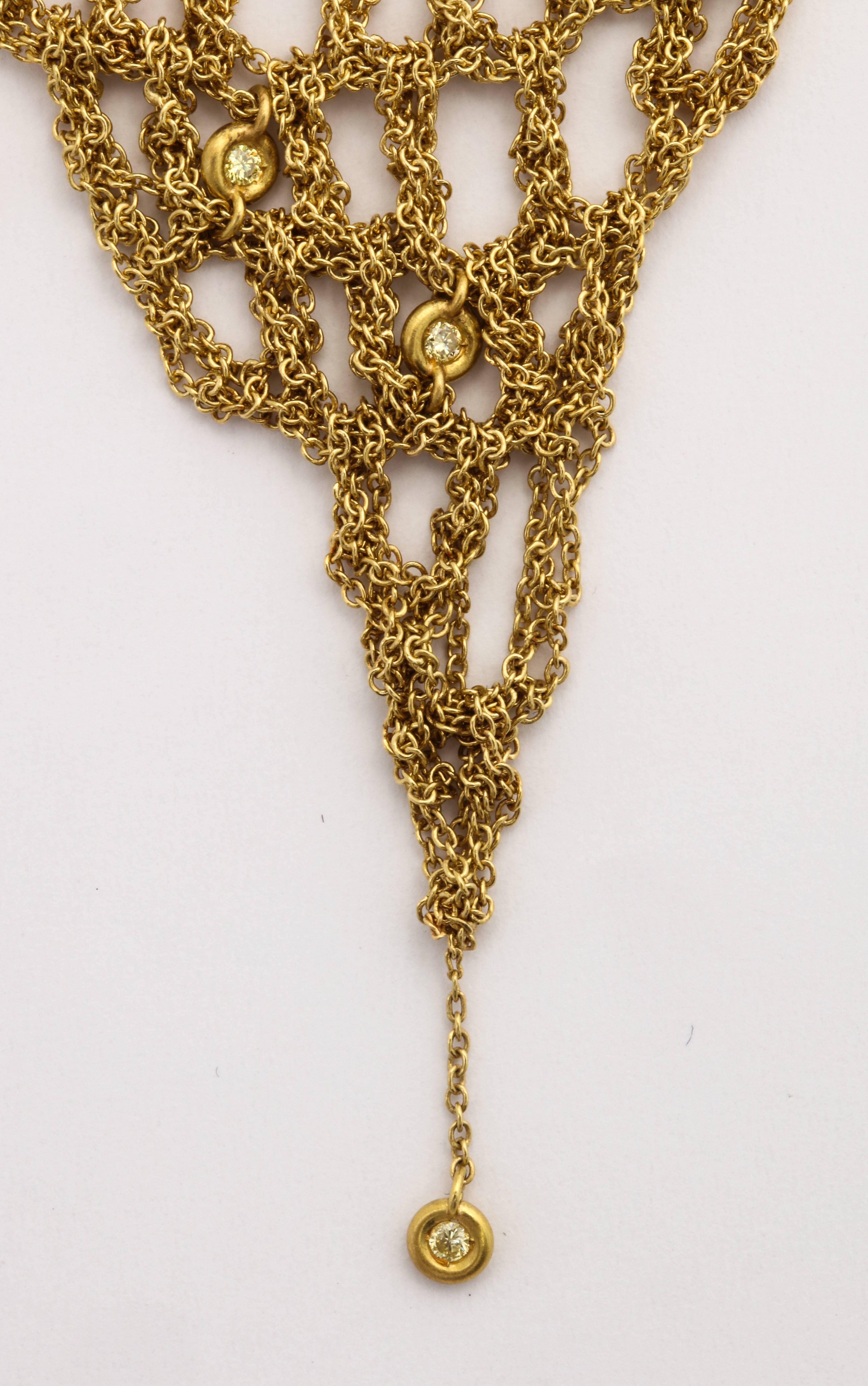 H Stern Diamond and Gold Mesh Necklace 3