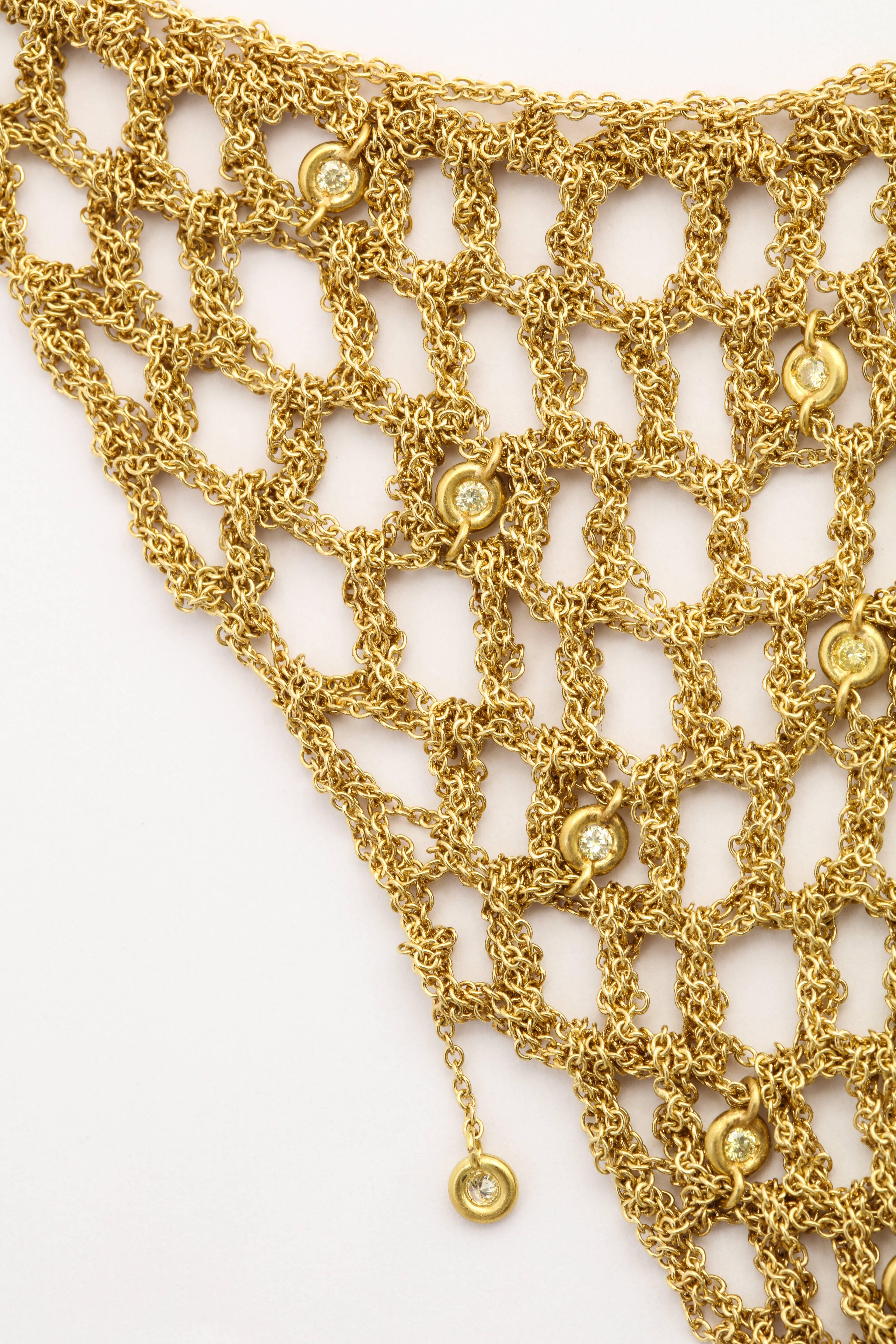 H Stern Diamond and Gold Mesh Necklace 5