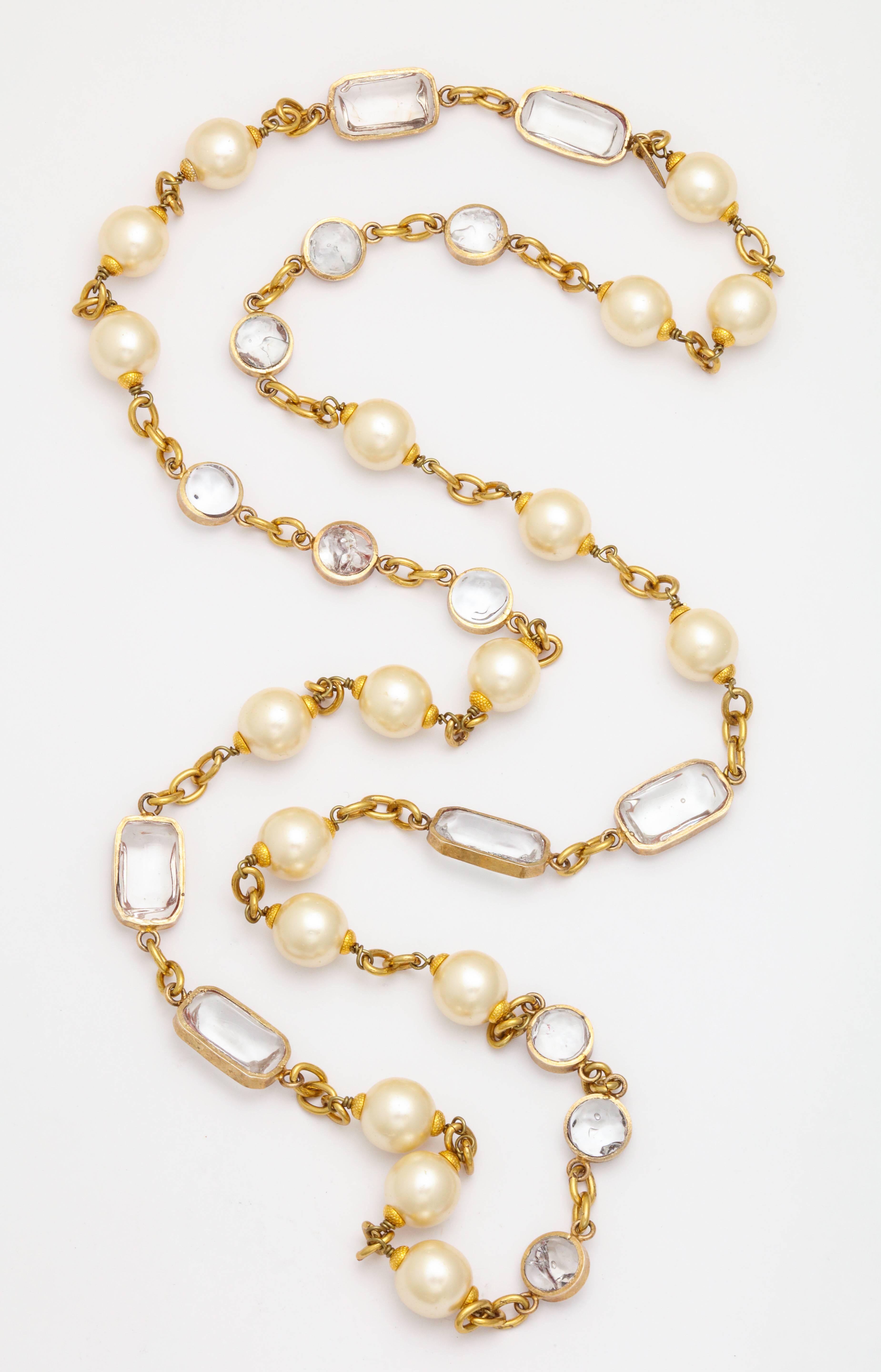 A wonderful classic pearl and crystal necklace by Chanel