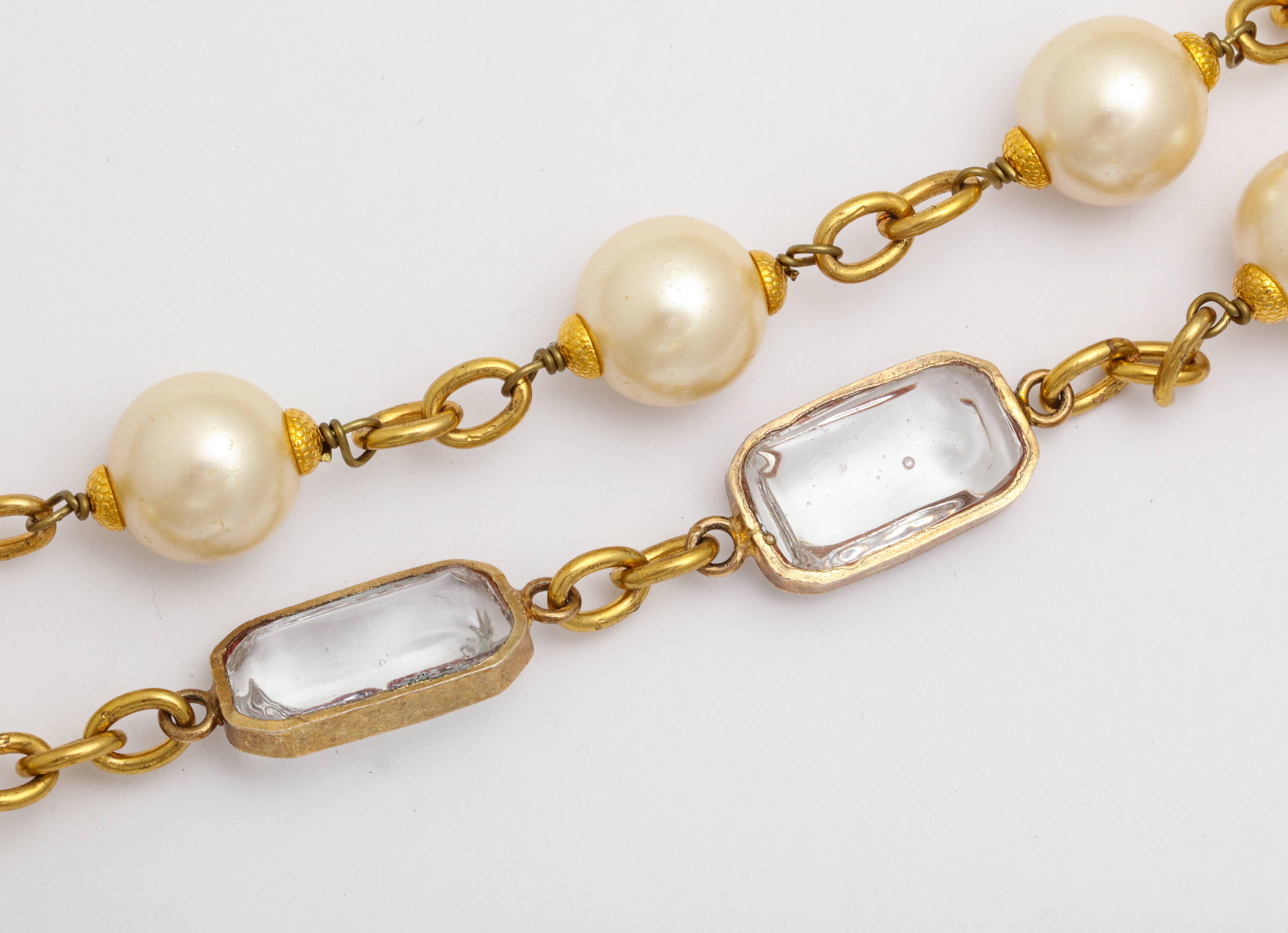 Women's Chanel Pearl and Crystal Necklace 