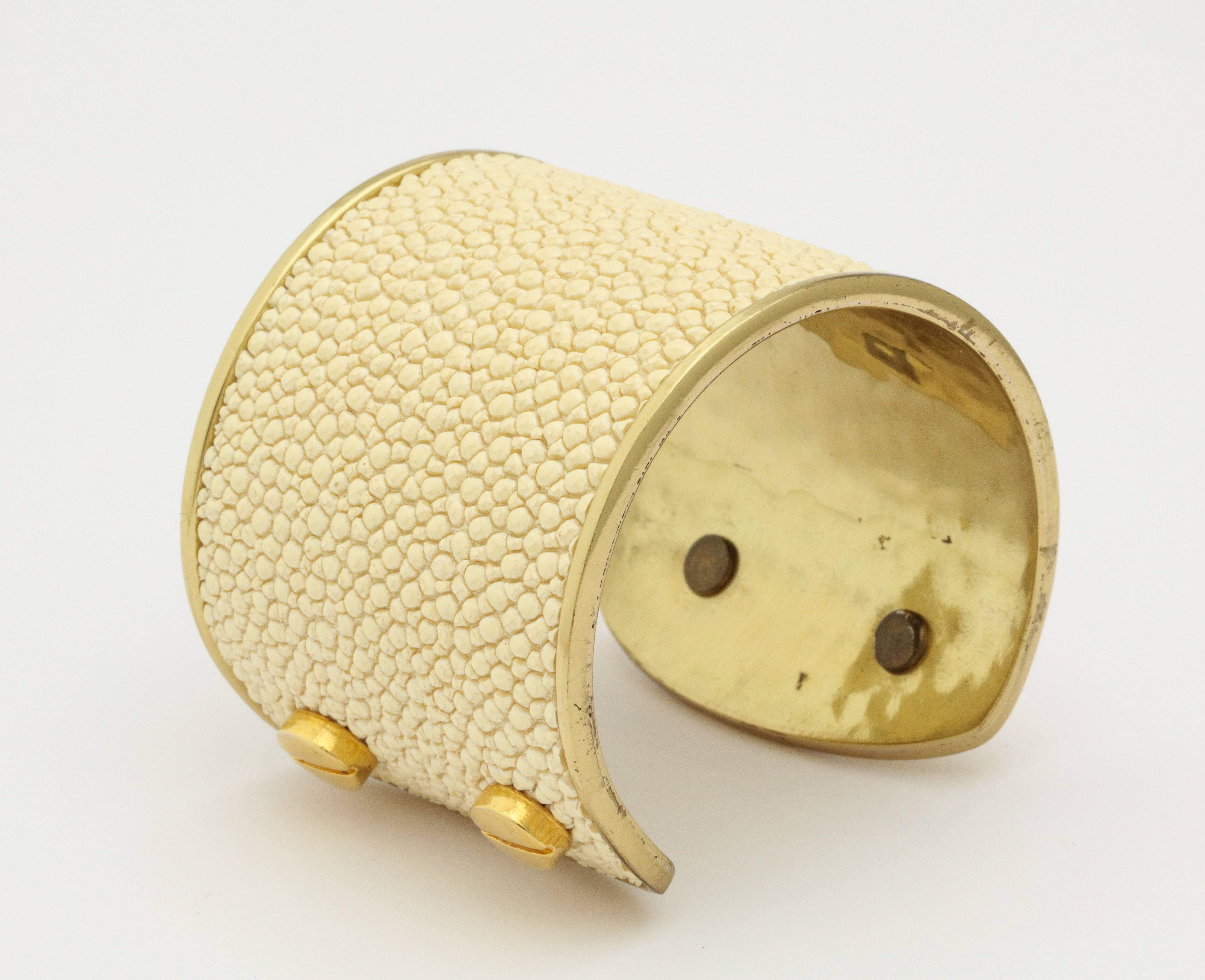 Taylor and Tessier Faux Shagreen Cuff  In Excellent Condition In New York, NY