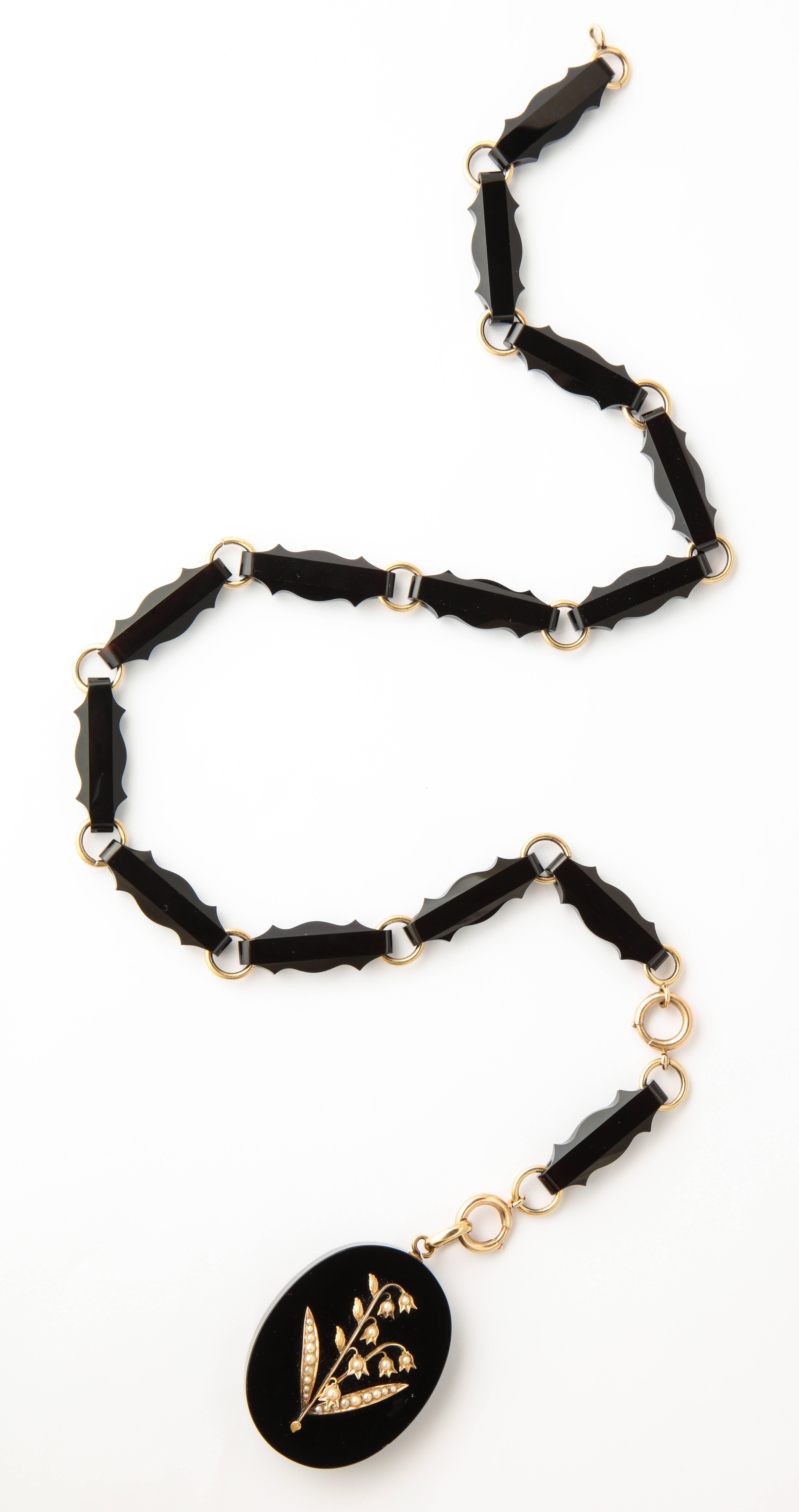 antique onyx chain necklaces