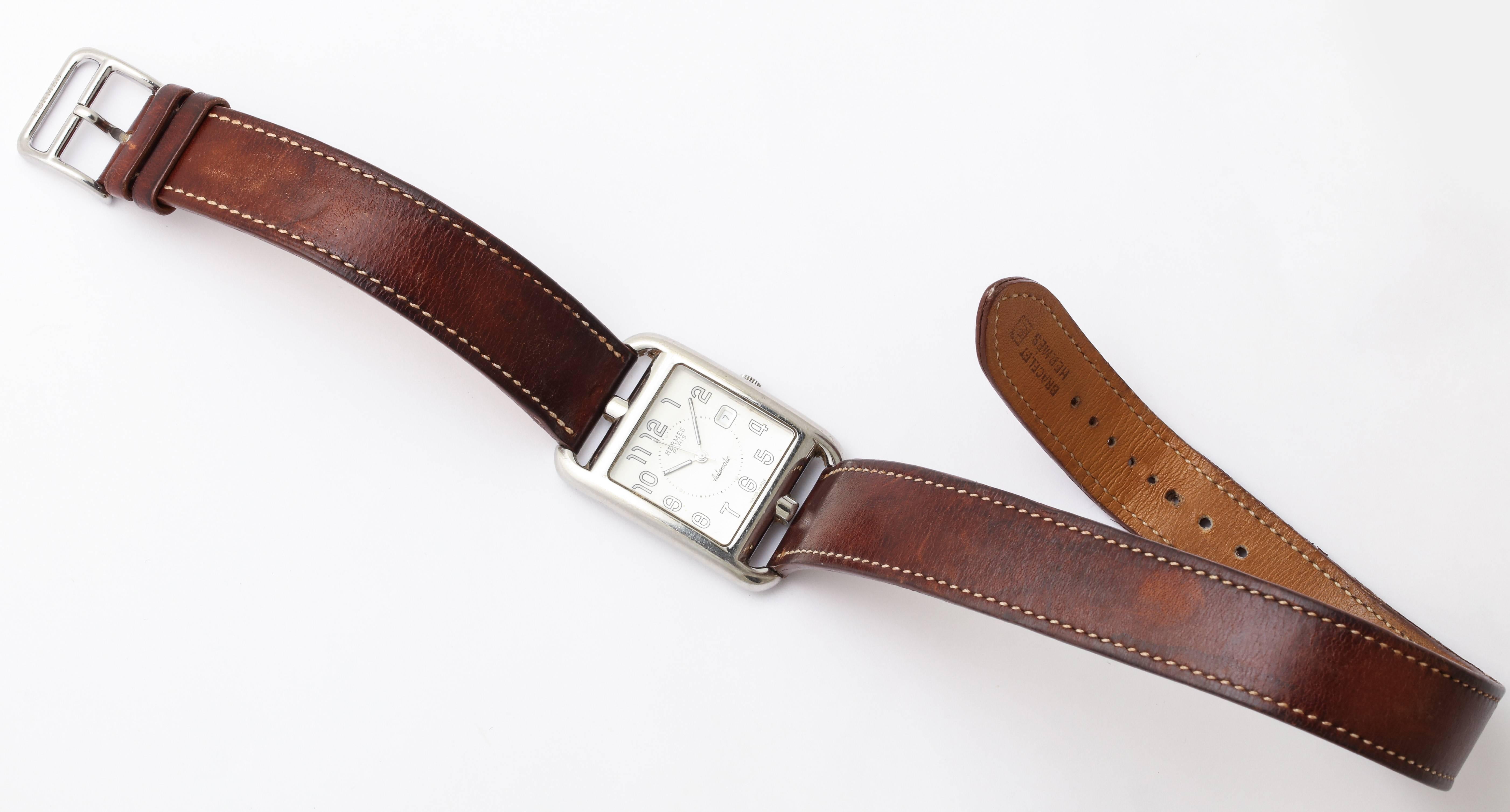 Modern Hermes Cape Cod Automatic Brown Double Strap Watch