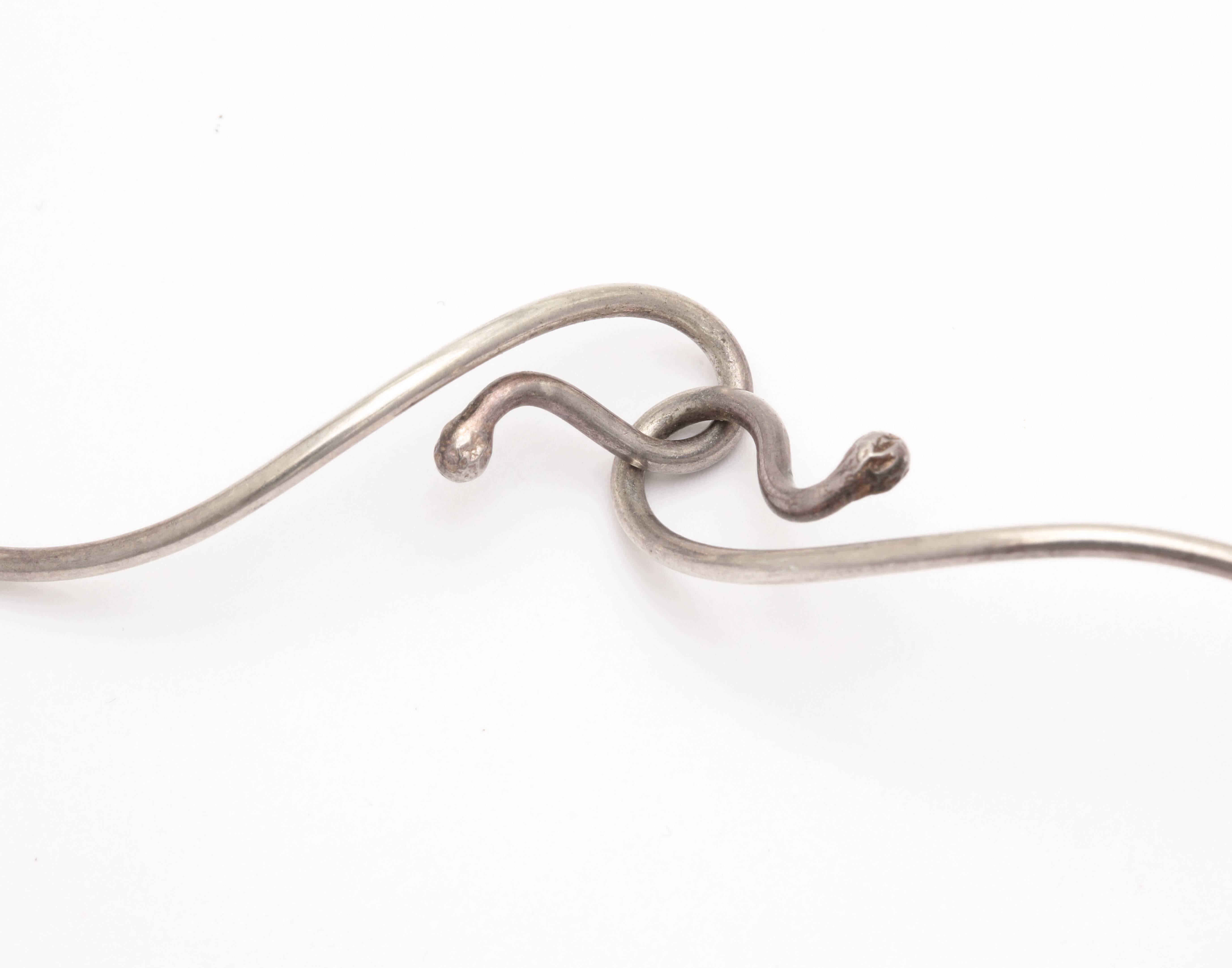 Elizabeth Garvin Modernist Silver Necklace  For Sale 2