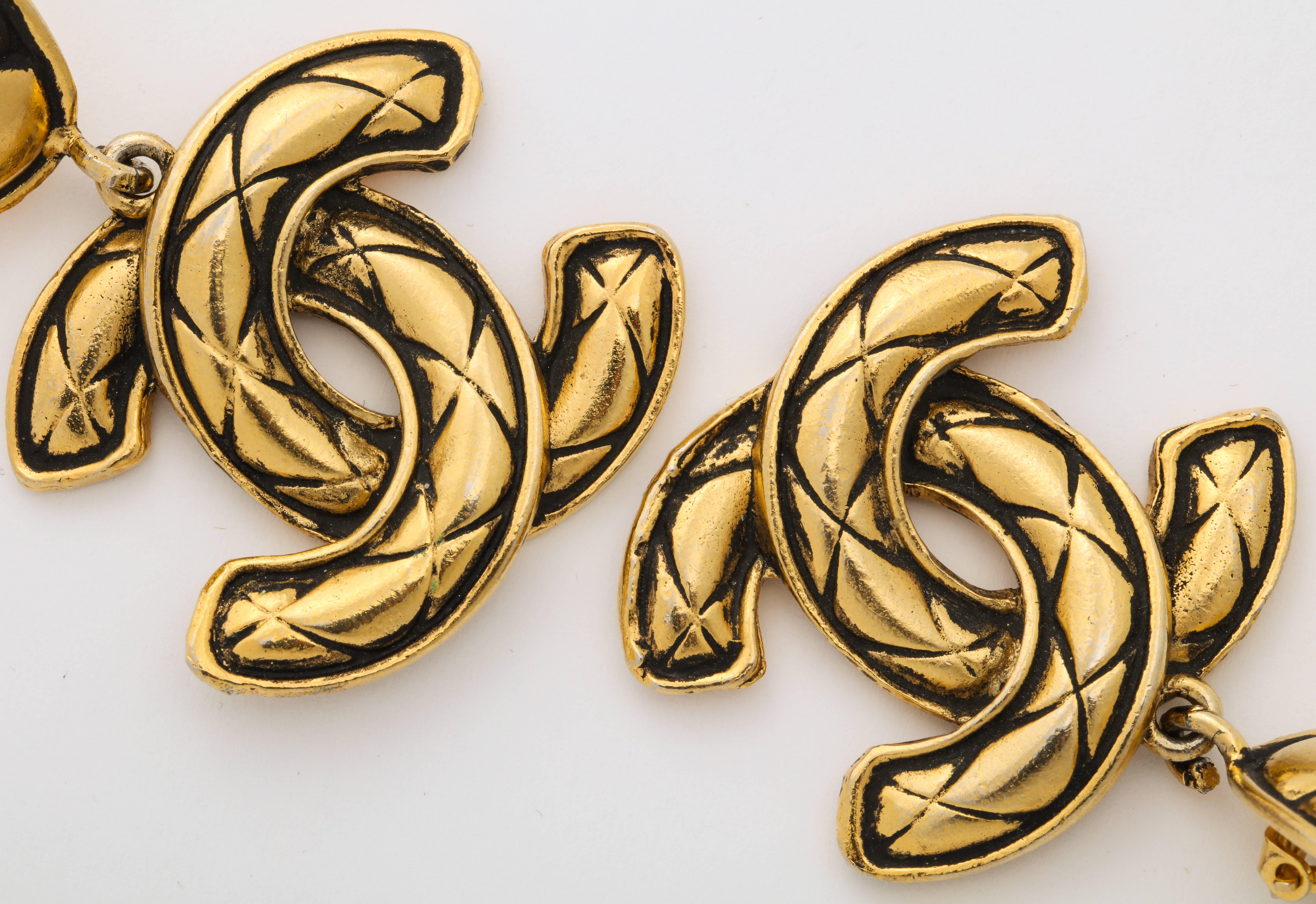 Women's Chanel Clip Earrings with Double C logo
