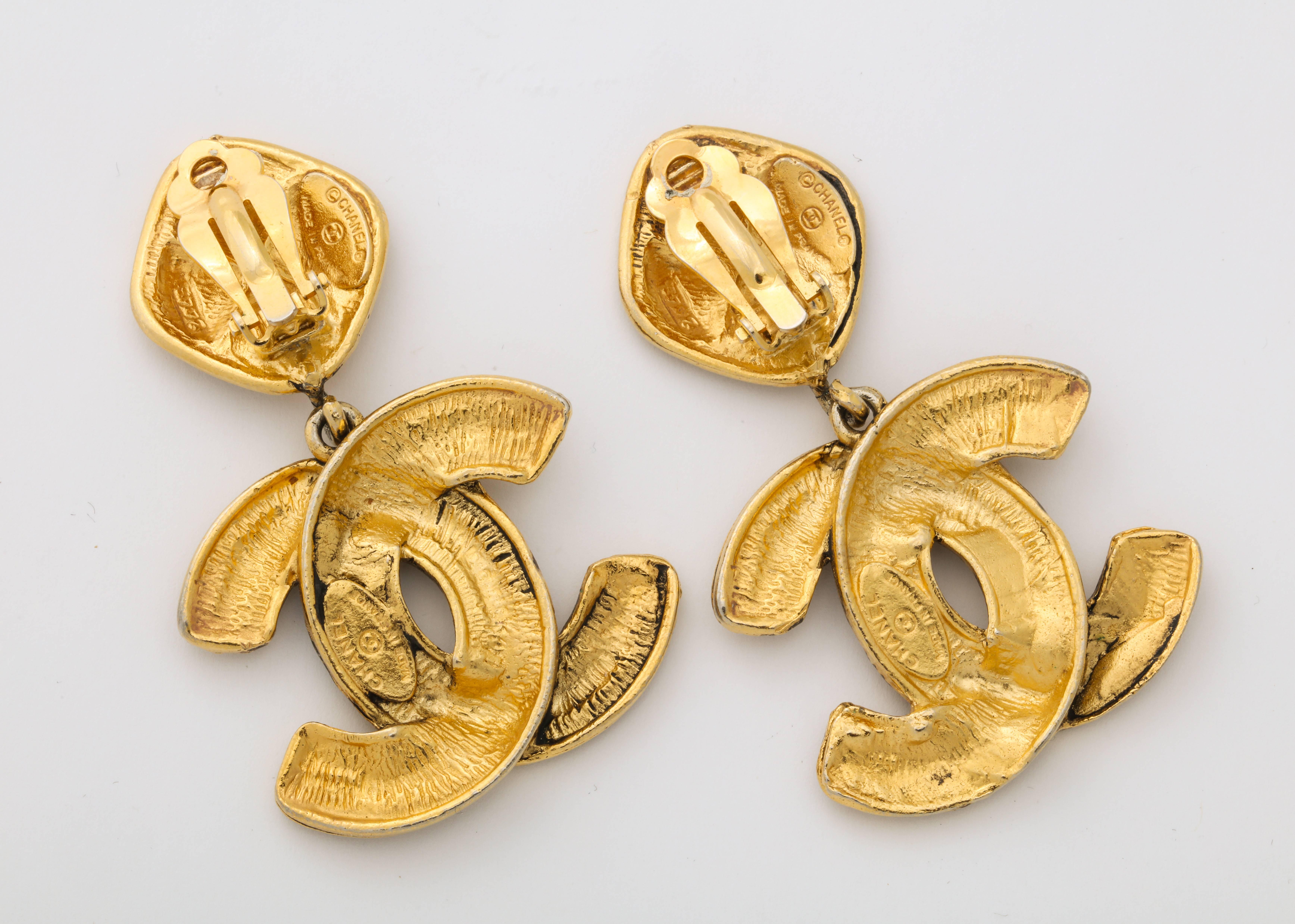 Contemporary Chanel Clip Earrings with Double C logo