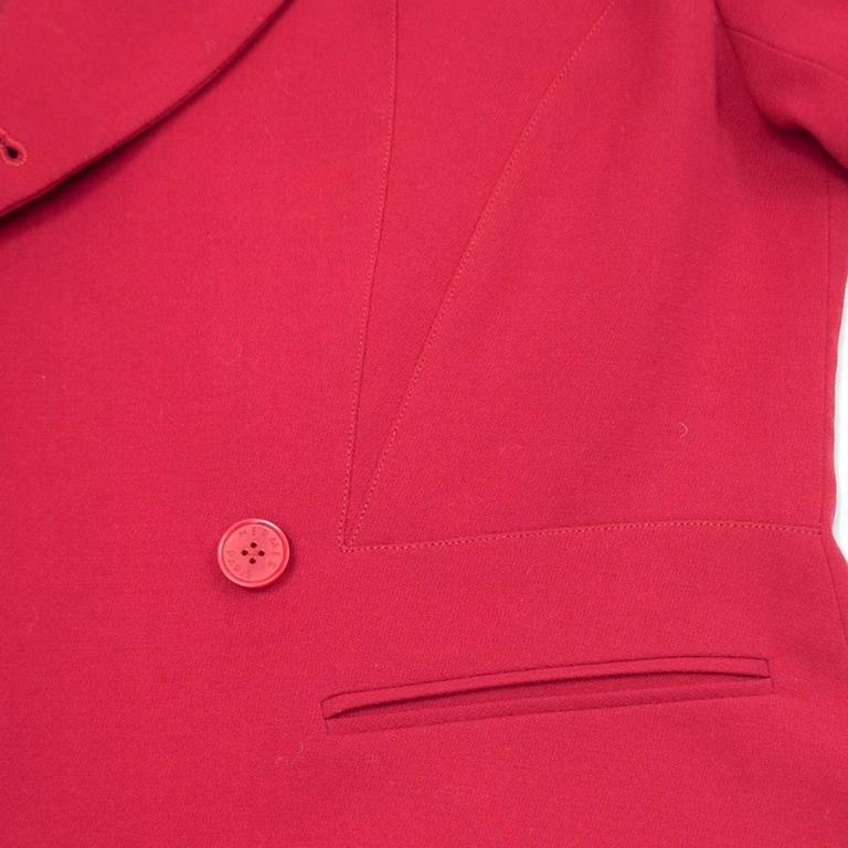 Hermes Red Wool Crepe Jacket, 1980s For Sale at 1stdibs