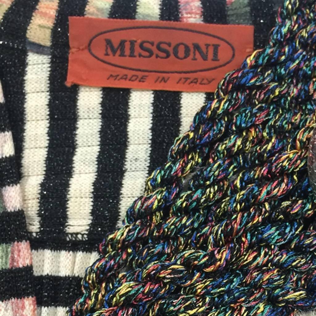 Missoni Silk Jersey Printed Black Cream and Multicolour Dress and Jacket, 1970s  For Sale 3
