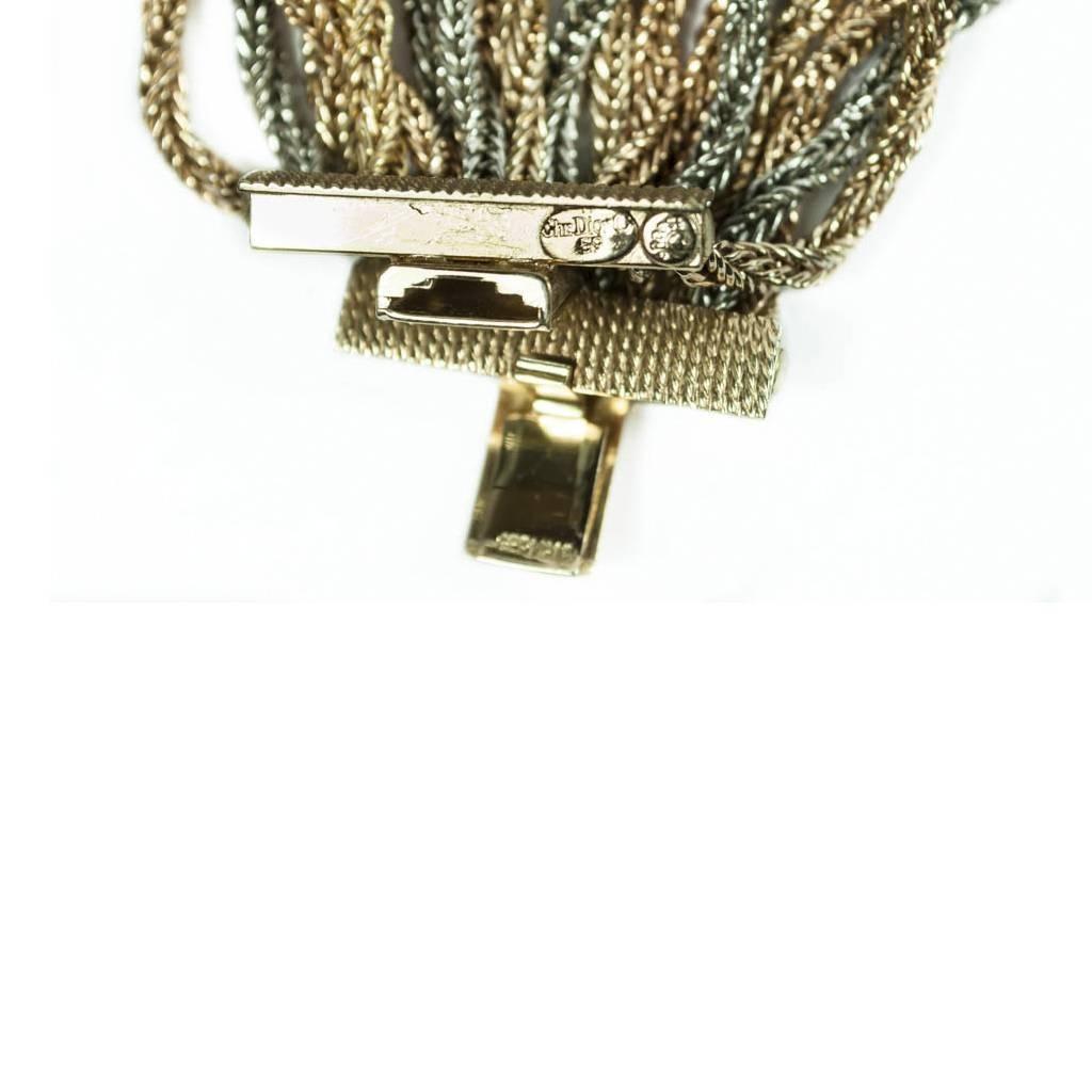 1959 Christian Dior Metal Coloured  Gold, Rose & Platinum Multi Strand  Necklace 1