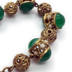 Glass Beads  and Seed Pearl Bracelet, 1930s