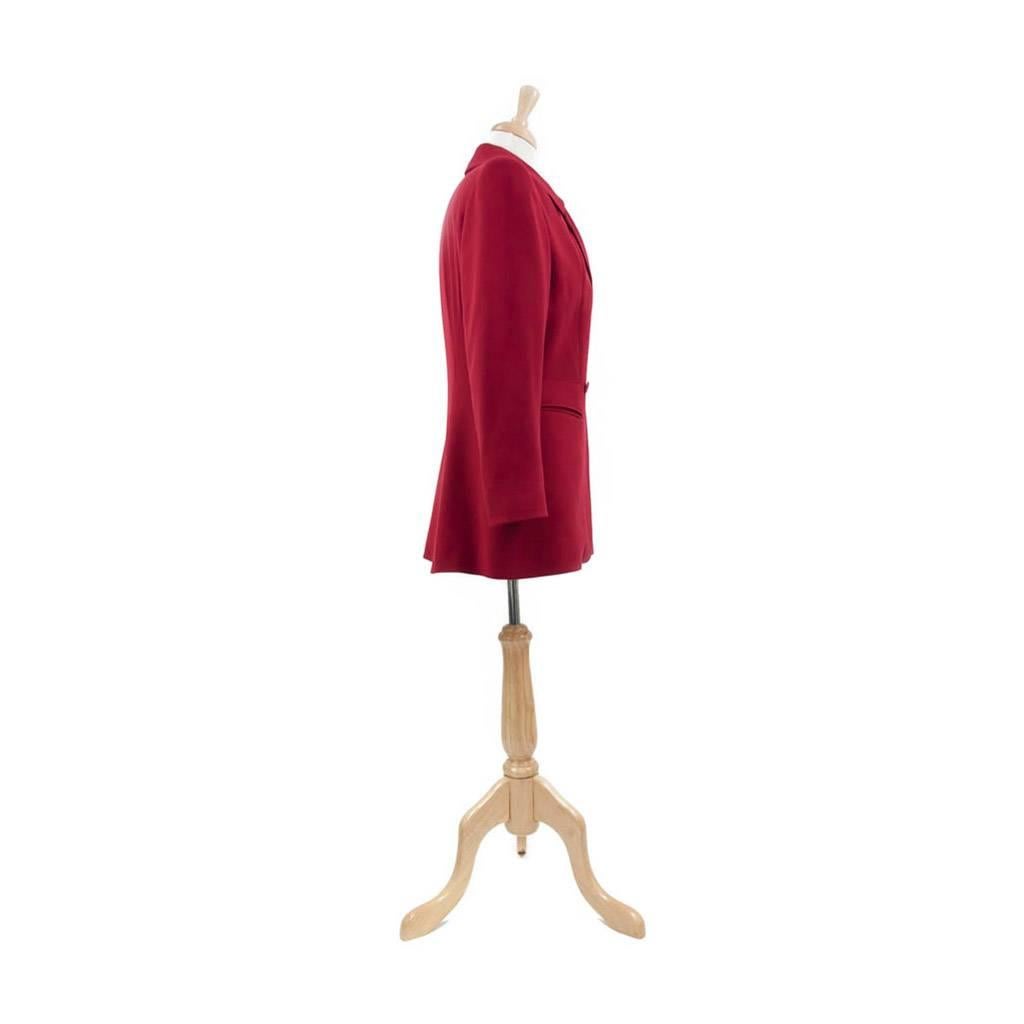 Women's Hermes Red Wool Crepe Jacket, 1980s  For Sale