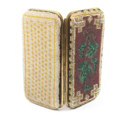 1850-1859s Victorian Microbeads Cigar Holder / Business Cards Holder