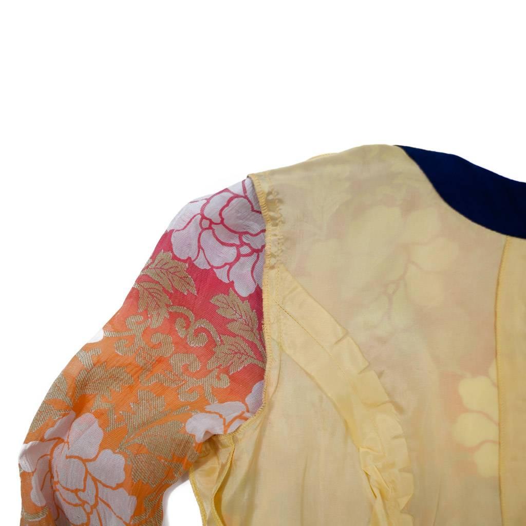 1960s Carl Schroder London  Banded Colours  Silk Mouseline Mini Dress 3
