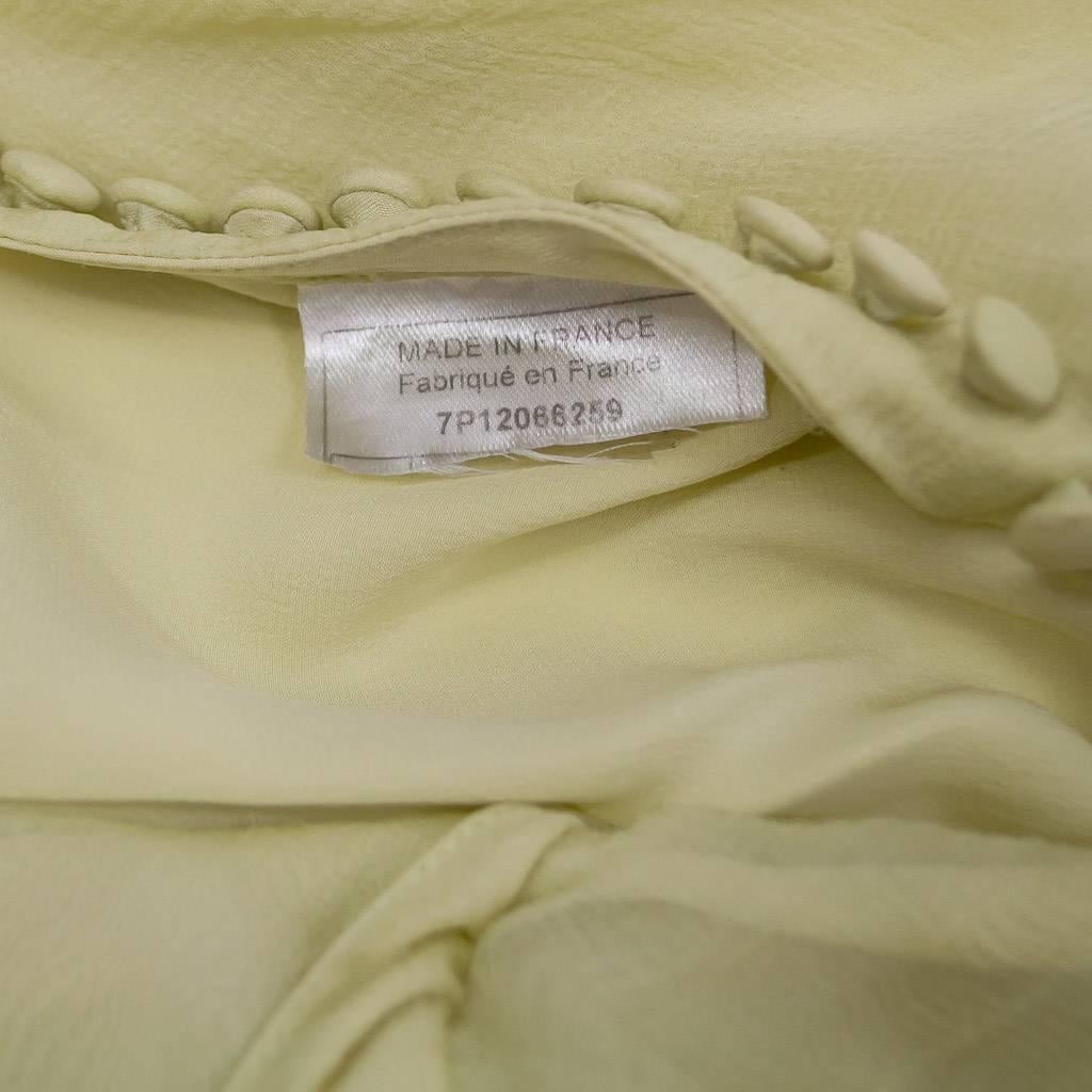 2007 Christian Dior Boutique Candy Lime Silk Chiffon Cocktail Dress For Sale 2