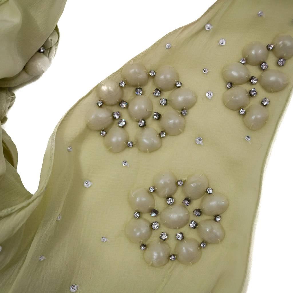 2007 Christian Dior Boutique Candy Lime Silk Chiffon Cocktail Dress For Sale 3