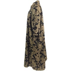 Gold and Black Brocade Three Quarter Sleeve Swing Evening Coat, 1950s