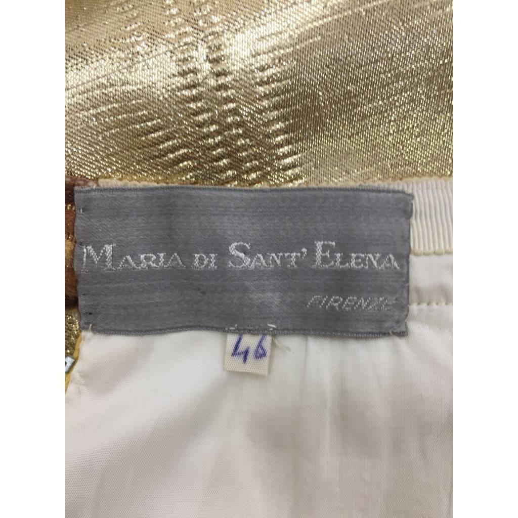Women's Rare 1960s Maria di Sant’Elena – Firenze, Gold Lame Skirt & Embellishments  For Sale