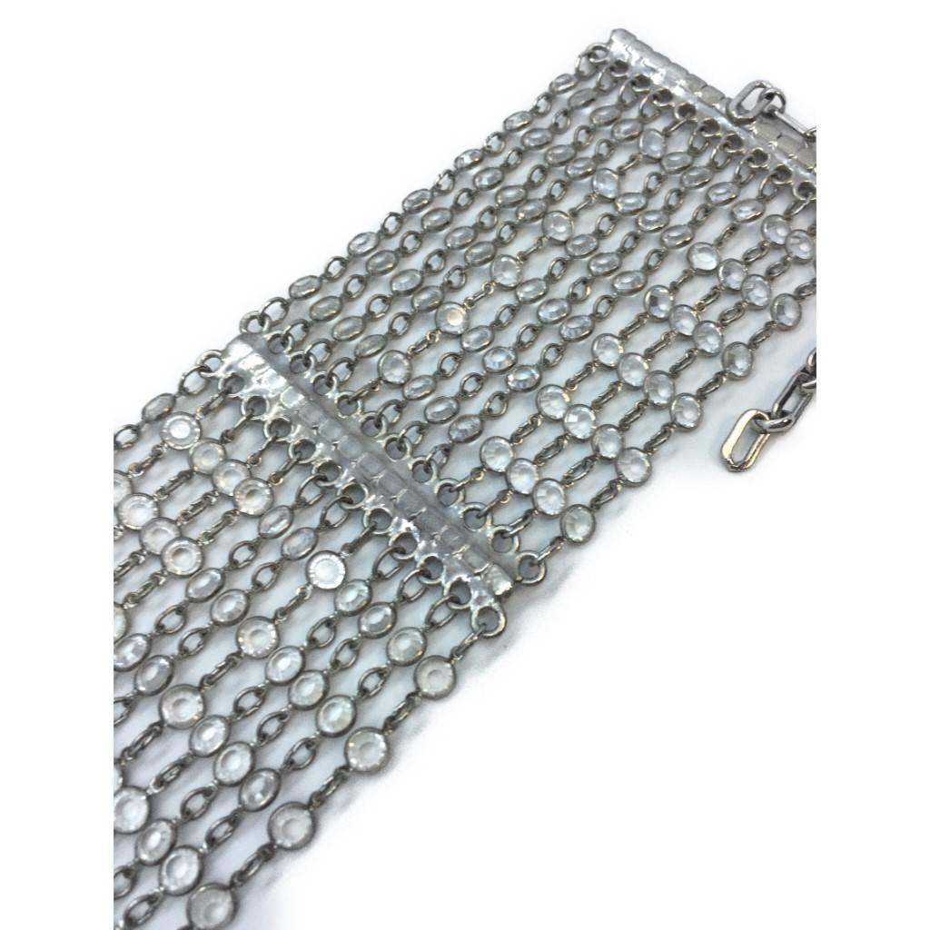 Late 1990s  Butler&Wilson Crystal 12 Strand Choker Necklace with Diamanté Spacer For Sale 4