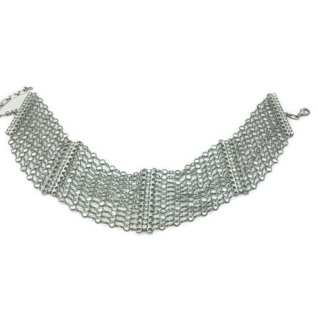 Late 1990s  Butler&Wilson Crystal 12 Strand Choker Necklace with Diamanté Spacer For Sale 2