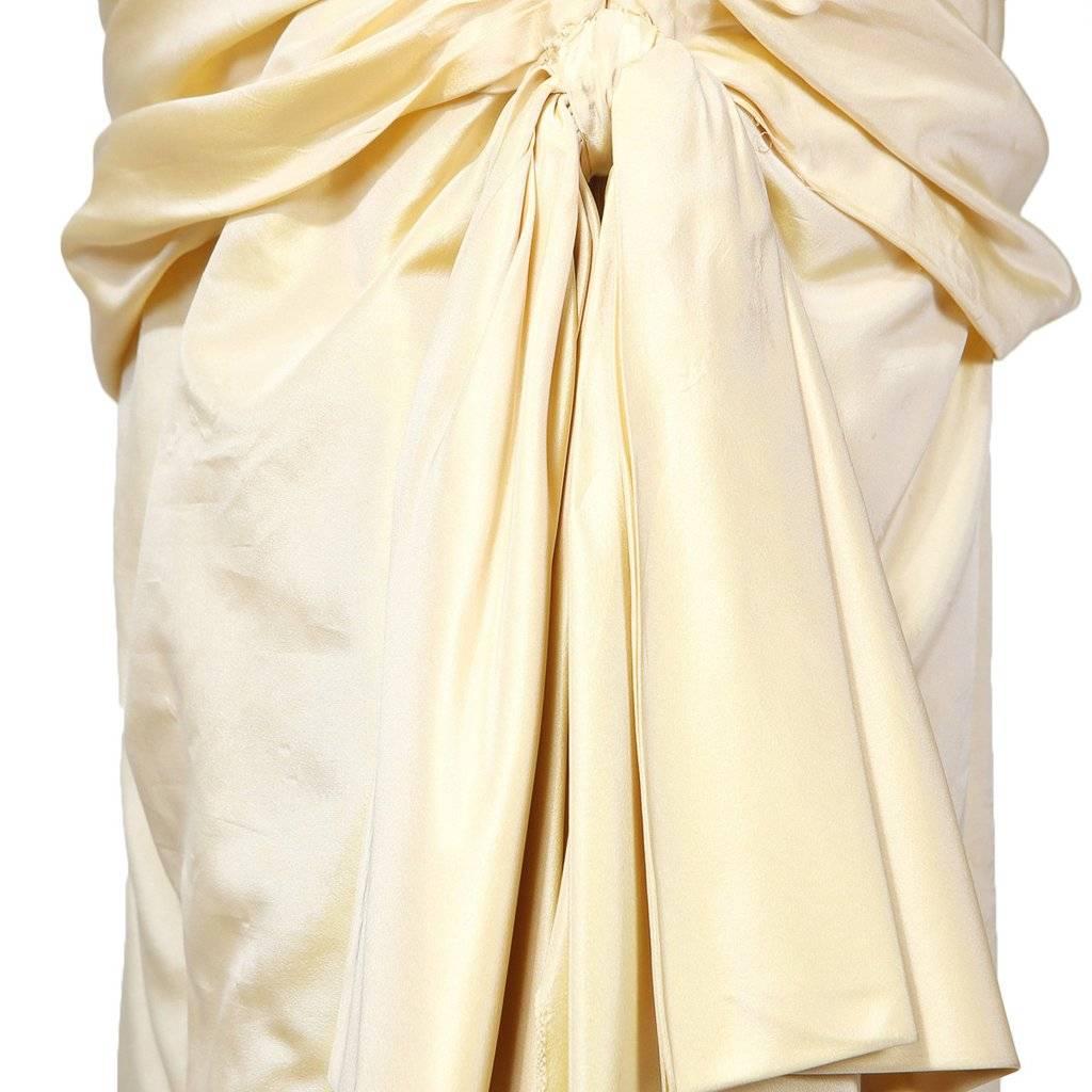 Jean Louis Scherrer Gathered Silk Strapless Dress 1960s For Sale at ...