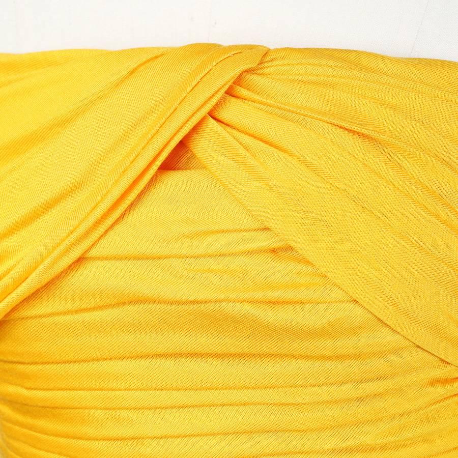 Yellow Ungaro Golden Silk Jersey Dress c. 1980s