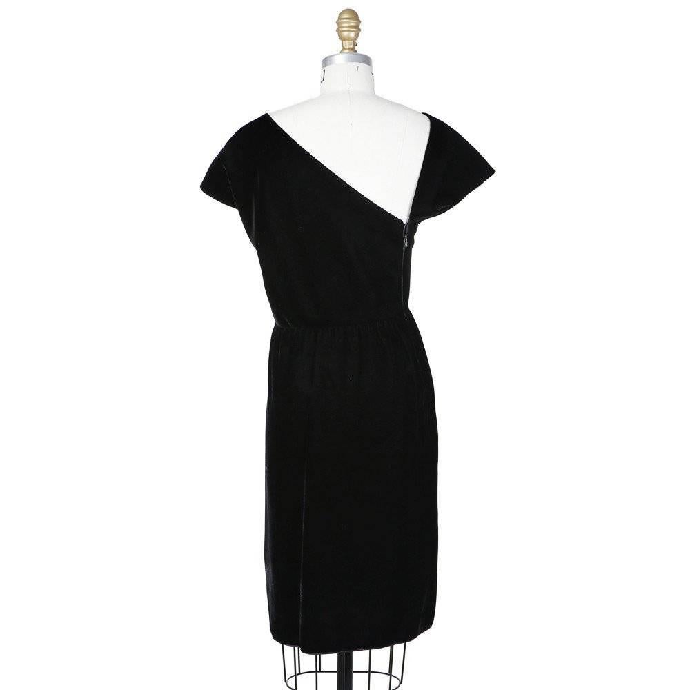 Yves Saint Laurent Haut Couture Velvet Dress circa 1980s For Sale at ...