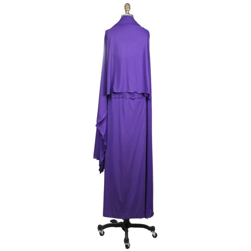 Purple Loris Azzaro Strapless Gown with Ruched Bodice circa 1970s