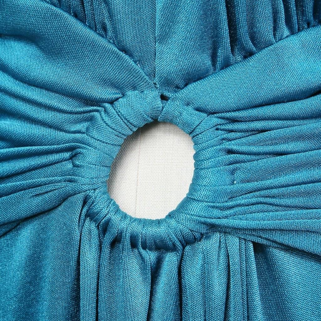 Blue Loris Azzaro Silk Jersey Dress circa 1970s