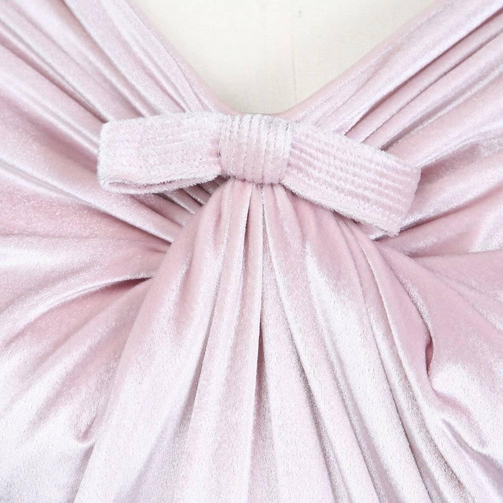 Gray Versace Icy Pink Velvet Dress circa 1990s