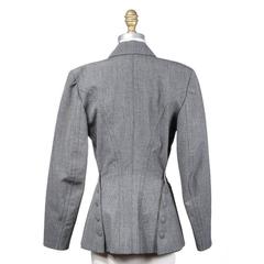 Alaia Grey Double Breasted Blazer circa 1980s