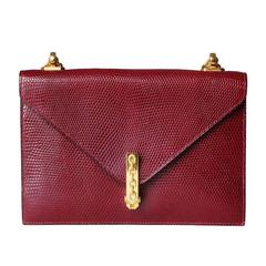 Hermes Circle B Marroon Lizard Bag 1972 6