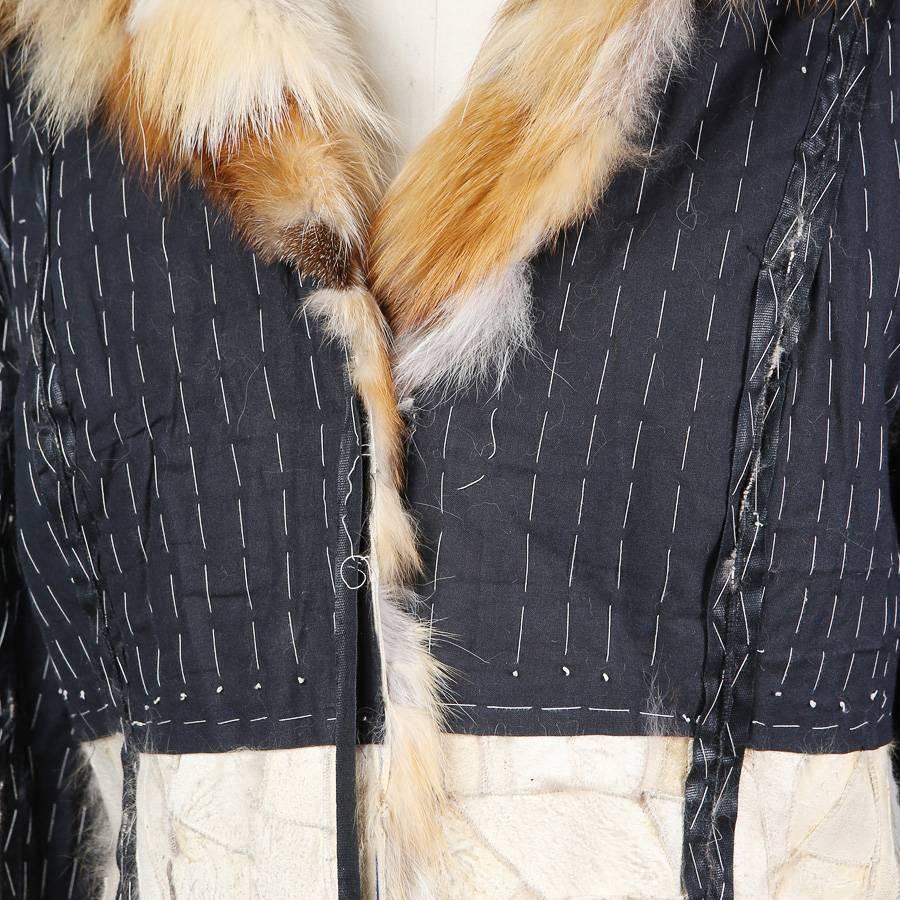 Beige Christian Dior Deconstructed Fur Jacket circa 2000s