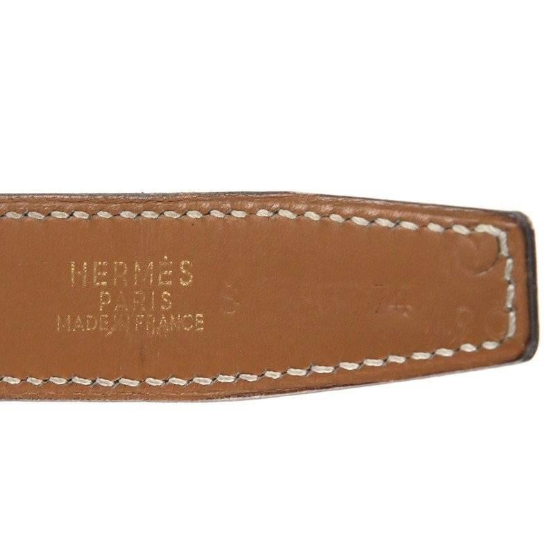 Brown Hermes Patent Croc Belt from 1995