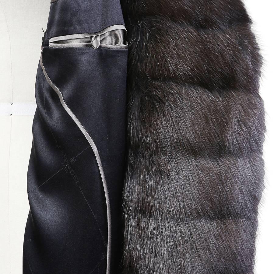 Black J. Mendel Chocolate Brown Fur Coat, Modern