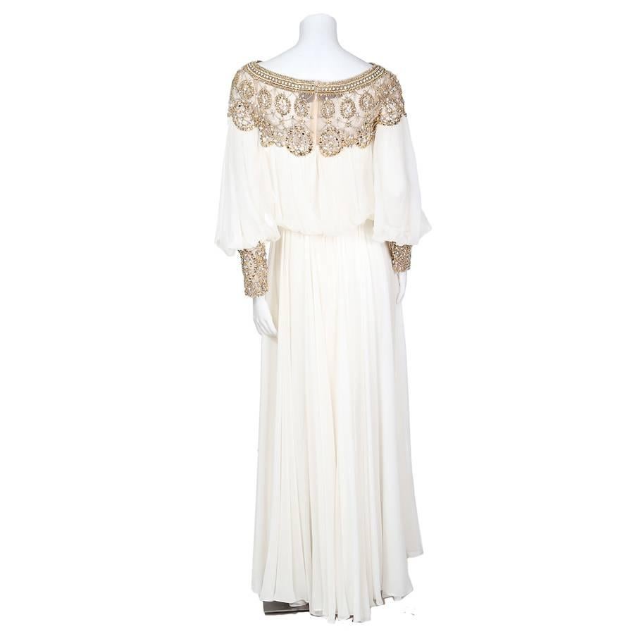 Marchesa Beaded Silk Blouson Gown, Modern at 1stDibs