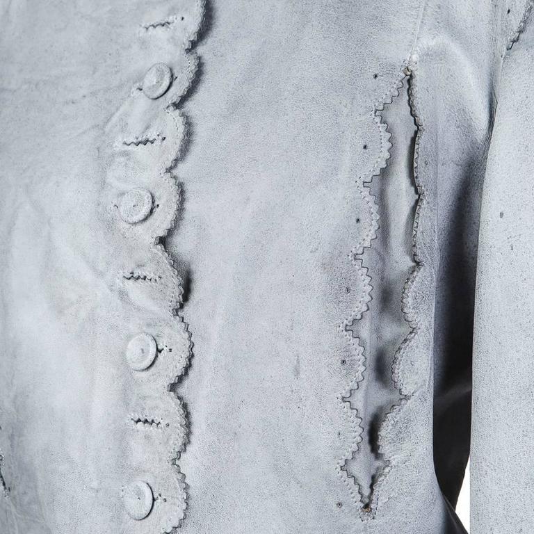 Alexander McQueen Fall 2006 Leather Jacket with Scalloped Edges at 1stDibs