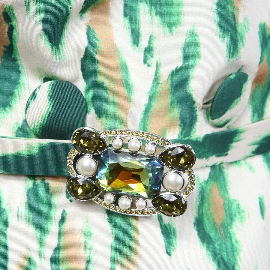 Galliano for Dior Green Leopard Print Trench Coat Resort 2008 In Excellent Condition In Los Angeles, CA