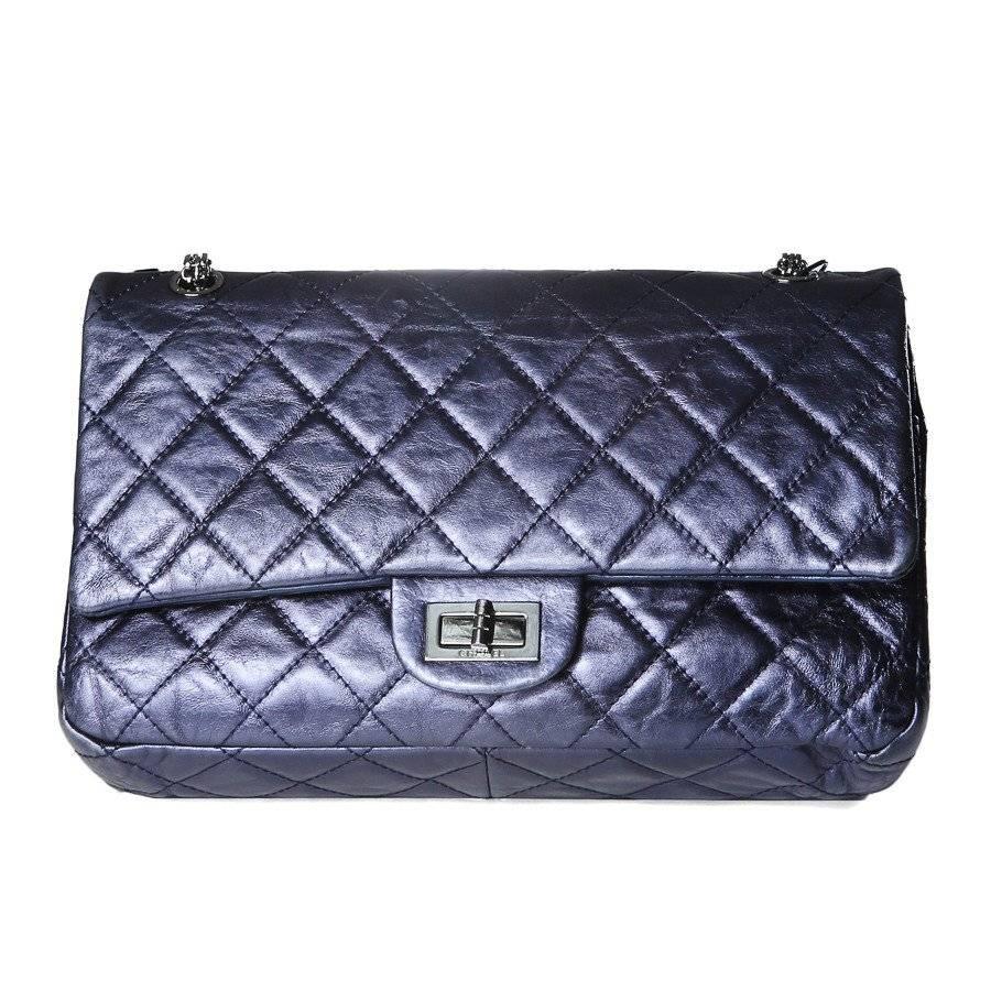 Chanel Dark Metallic Blue Shoulder Bag from 2008