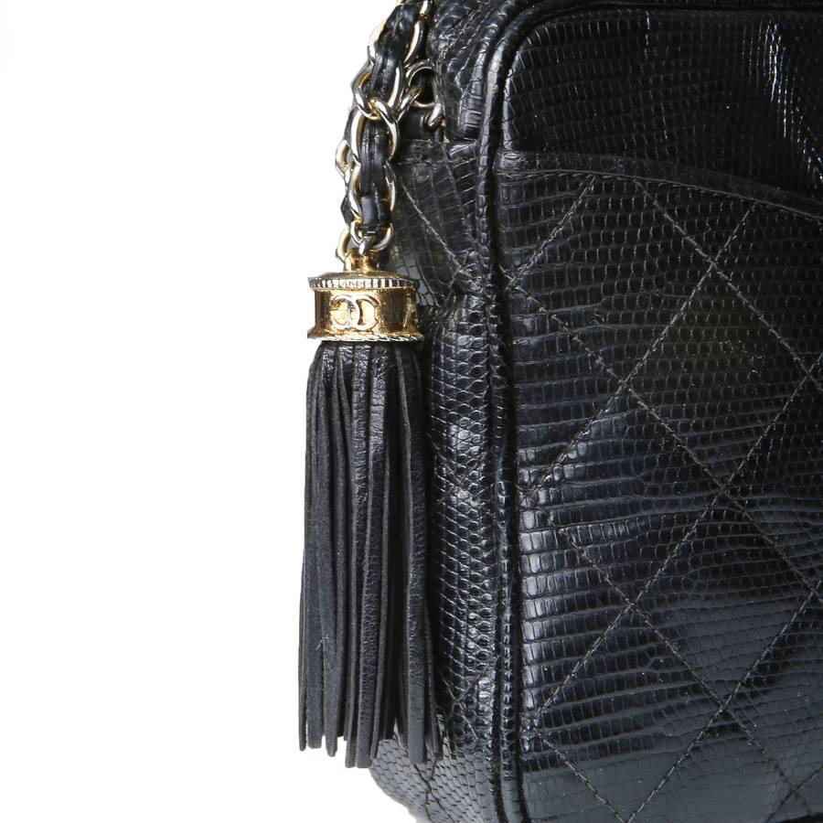 Chanel Quilted Lizard Shoulder Bag circa 1987 In Good Condition In Los Angeles, CA