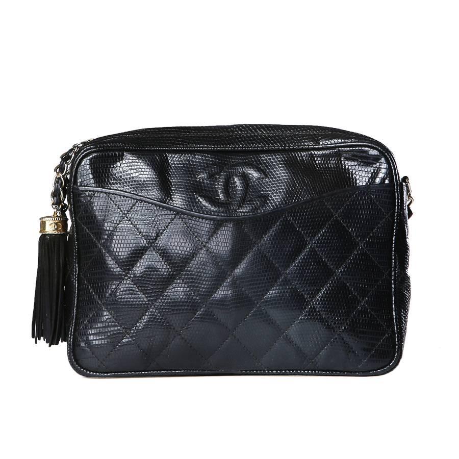 Chanel Quilted Lizard Shoulder Bag circa 1987