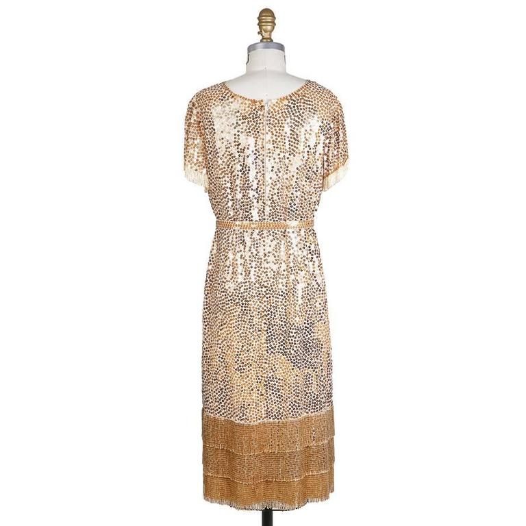 Norman Norell Sequin and Fringe Shift Dress circa 1960s For Sale at 1stdibs